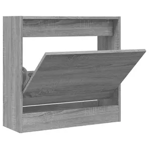 Shoe Cabinet Grey Sonoma 60x21x57 cm Engineered Wood