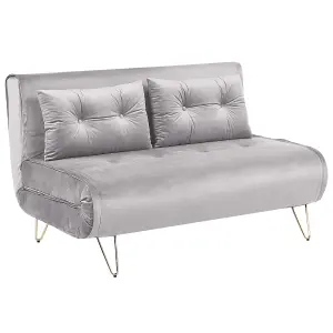 2 Seater Sofa VESTFOLD Grey Velvet