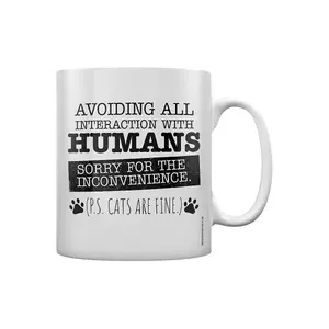 Grindstore Avoiding All Interaction With Humans Mug White/Black (One Size)