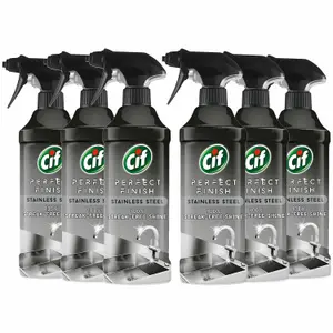 Cif Perfect Finish Shine Spray Stainless Steel Streak Free 435ml, 6Pk