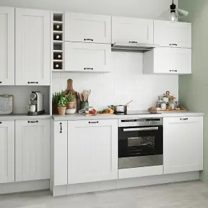 GoodHome Alpinia Tongue & groove Matt white Shaker Highline Cabinet door (W)150mm (H)715mm (T)18mm