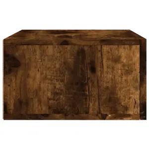 Berkfield Wall-mounted Bedside Cabinet Smoked Oak 35x35x20 cm