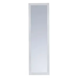 White Rectangular Overdoor mirror Framed Mirror (H)135cm (W)38.5cm