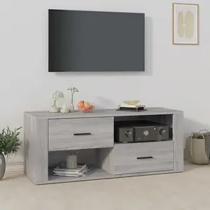 Berkfield TV Cabinet Grey Sonoma 100x35x40 cm Engineered Wood