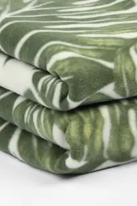 Tropical Leaf Print Polar Fleece Throw