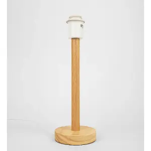 Contemporary and Stylish Light Rubber Wood Table Lamp Base with Inline Switch