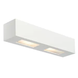 Luminosa Box 2 Light Indoor Plaster Wall Light White, Paintable, G9