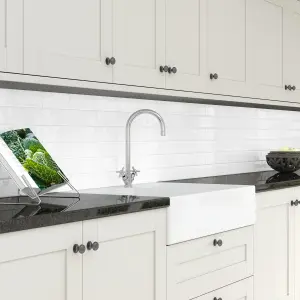 Splashwall White Melamine top surface of HPL Splashback, (H)1220mm (W)2440mm (T)3mm