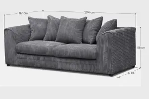 Logan 3 Seater Sofa Fabric Jumbo Cord