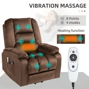 HOMCOM Lift Chair with Vibration Massage, Heat, Quick Assembly, Brown