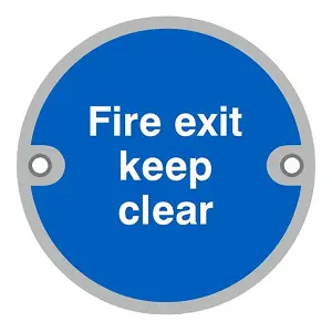 UAP Safety Sign - Fire Exit Keep Clear - Stainless Steel