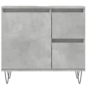 Berkfield Bathroom Cabinet Concrete Grey 65x33x60 cm Engineered Wood