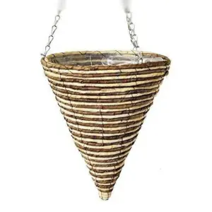 12" Rope Cone Garden Hanging Baskets Indoor Outdoor Hanging Planter Plant Pots