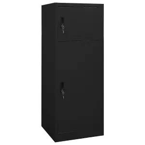 Berkfield Saddle Cabinet Black 53x53x140 cm Steel