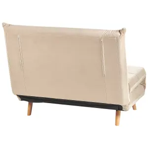 Sofa Bed SETTEN Sand Beige Velvet