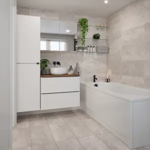 Johnson Tiles Urban concrete Grey Matt Stone effect Ceramic Wall & floor Tile Sample