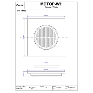 McAlpine White ABS Tile and Removable Grid 150mm MDTOP-WH