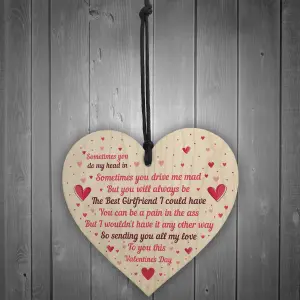 Handmade Valentine's Day Gift For Your Girlfriend Wood Heart Gift For Him Thank You Keepsake