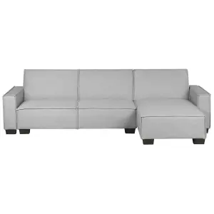 Corner Sofa ROMEDAL Light Grey Fabric Left Hand