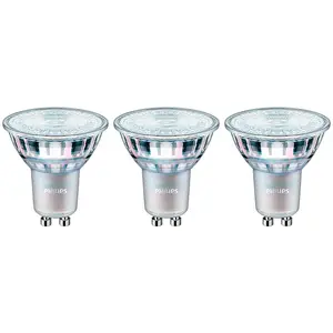 Philips LED CRi 90 GU10 Bulb 3.7W Dimmable Master LEDspot VALUE Warm White (3 Pack)