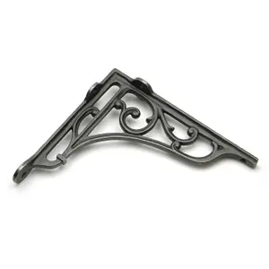 Oakcrafts - Pair of Antique Cast Iron Victorian Style Heritage Shelf Brackets - 180mm x 197mm