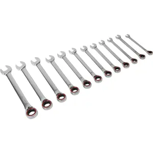 12-Piece Reversible Ratchet Spanner Set for Precision Mechanics