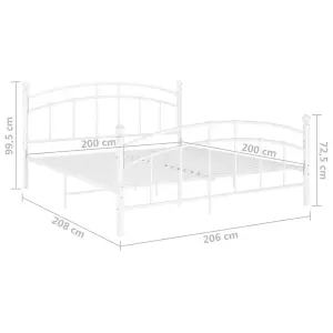 Berkfield Bed Frame White Metal 200x200 cm