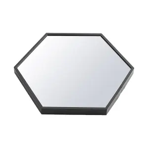 Black Hexagon Wall Mirror Framed Bathroom Mirror Vanity Mirror 400 x 340 mm