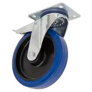 Sealey Castor Wheel 125mm Plate Swivel With Total Lock 120kg Blue SCW3125SPLEM