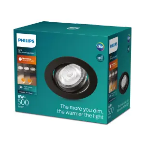 Philips LED Impala WarmGlow Functional Downlight Black