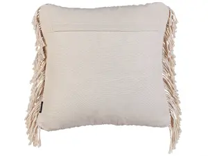 Set of 2 Cushions BESHAM Cotton 45 x 45 cm Geometric Macramé Light Beige