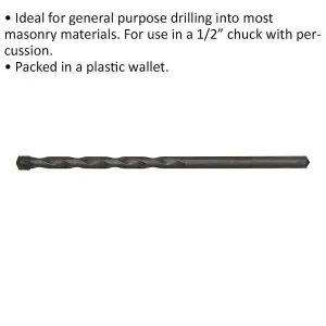 4.5mm x 85mm Rotary Impact Drill Bit for Masonry - Straight Shank Design