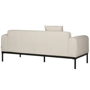 2 Seater Faux Linen Sofa Beige MALMOS