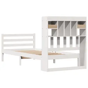 Berkfield Bookcase Bed without Mattress White 90x190 cm Single Solid Wood Pine