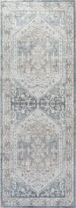 JENNIFER Machine Washable Vintage Runner Rug 80 x 220 cm