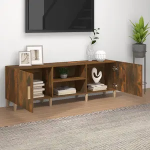 Berkfield TV Cabinet Smoked Oak 150x30x50 cm Engineered Wood