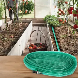 15m Soaker Hose Pipe Garden Drip Irrigation Watering Sprinkler Lawn Plants New