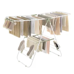 Steel Foldable Gullwing Drying Rack White/Green / 147cm W x 56cm D