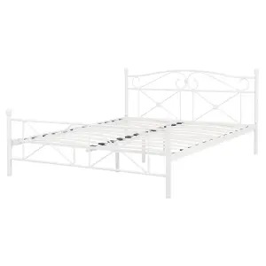 Metal EU King Size Bed White RODEZ