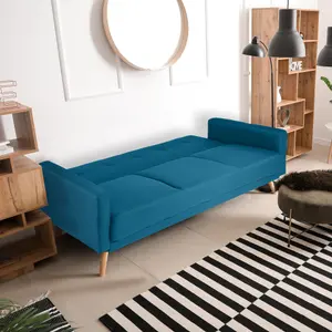 Narvik 3 Seater Click Clack Sofa Bed - Blue