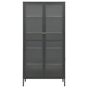 Berkfield Display Cabinet Anthracite 90x40x180 cm Steel and Tempered Glass