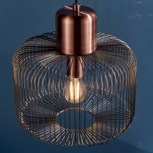 Anson Lighting Leone single pendant in antique copper finish