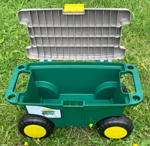 Rolling Sit On Garden Tool Storage Cart