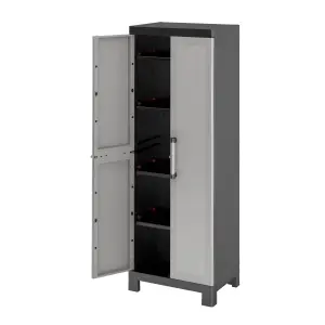 Form Links 4 shelf Black & grey Tall Utility Storage cabinet