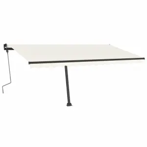 Berkfield Freestanding Manual Retractable Awning 400x350 cm Cream