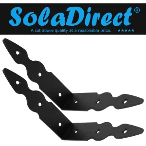 Pack of 2 x Black Corner Brackets - 150 x 150 mm Steel Right Angle Braces L Shaped Metal Bracket 90 Degree Corner Braces