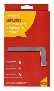 Amtech P3800 150mm (6") Engineer's Square