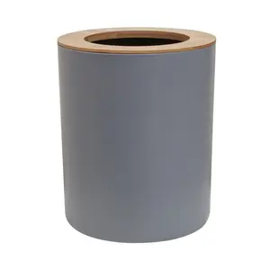 Bamboo Open Waste Bin Grey