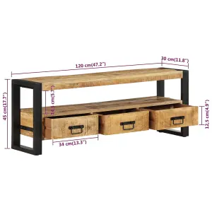 Berkfield TV Cabinet 120x30x45 cm Solid Wood Mango