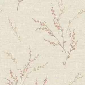 Zambaiti Parati Carmella Floral Trail Pink Wallpaper